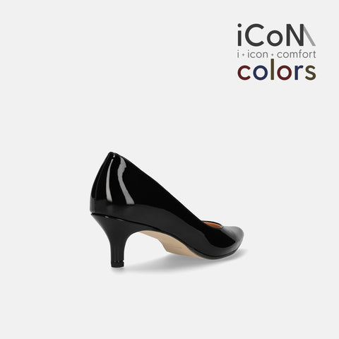 Basic Item SALE10%OFF：2024AW：iCoN COLORS：ポインテッドトゥ エナメル パンプス（C57171）ブラックE/mamian（マミアン）