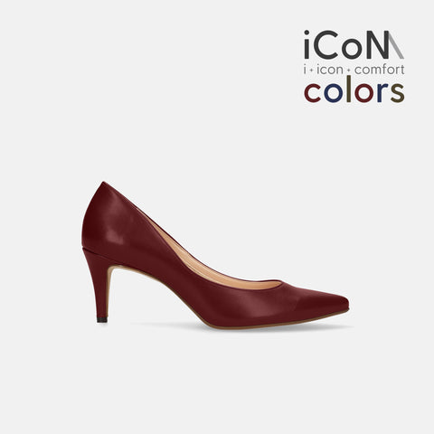 ラストワン2024AW：iCoN COLORS：ポインテッドトゥ スムース パンプス（C76533）ワイン/mamian（マミアン）