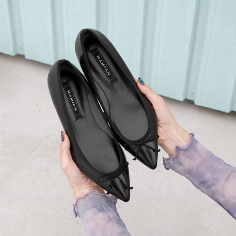 2022AW: Accent Buckle Flat Shoes (m17006) Black