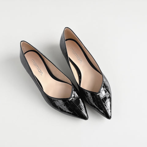 メタルパーツ フラットシューズ（m17064）ブラックCR