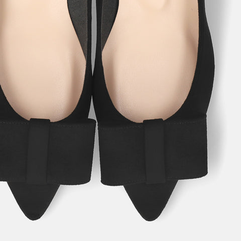 2025AW：スクエアリボン パンプス（m45010）ブラックS/mamian（マミアン）