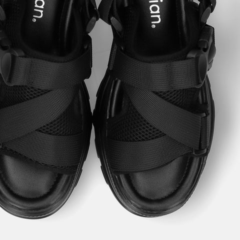 予約：2026SS：厚底スポーツサンダル（c10004）ブラック