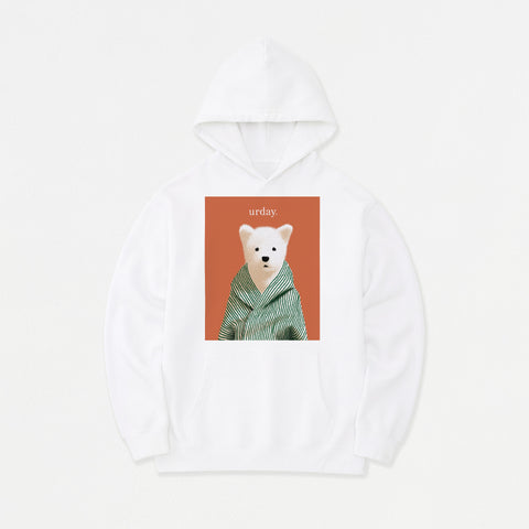 予約：urday【dog】アートワークスウェットプルパーカ（u-a-spk-0001-09）ホワイト