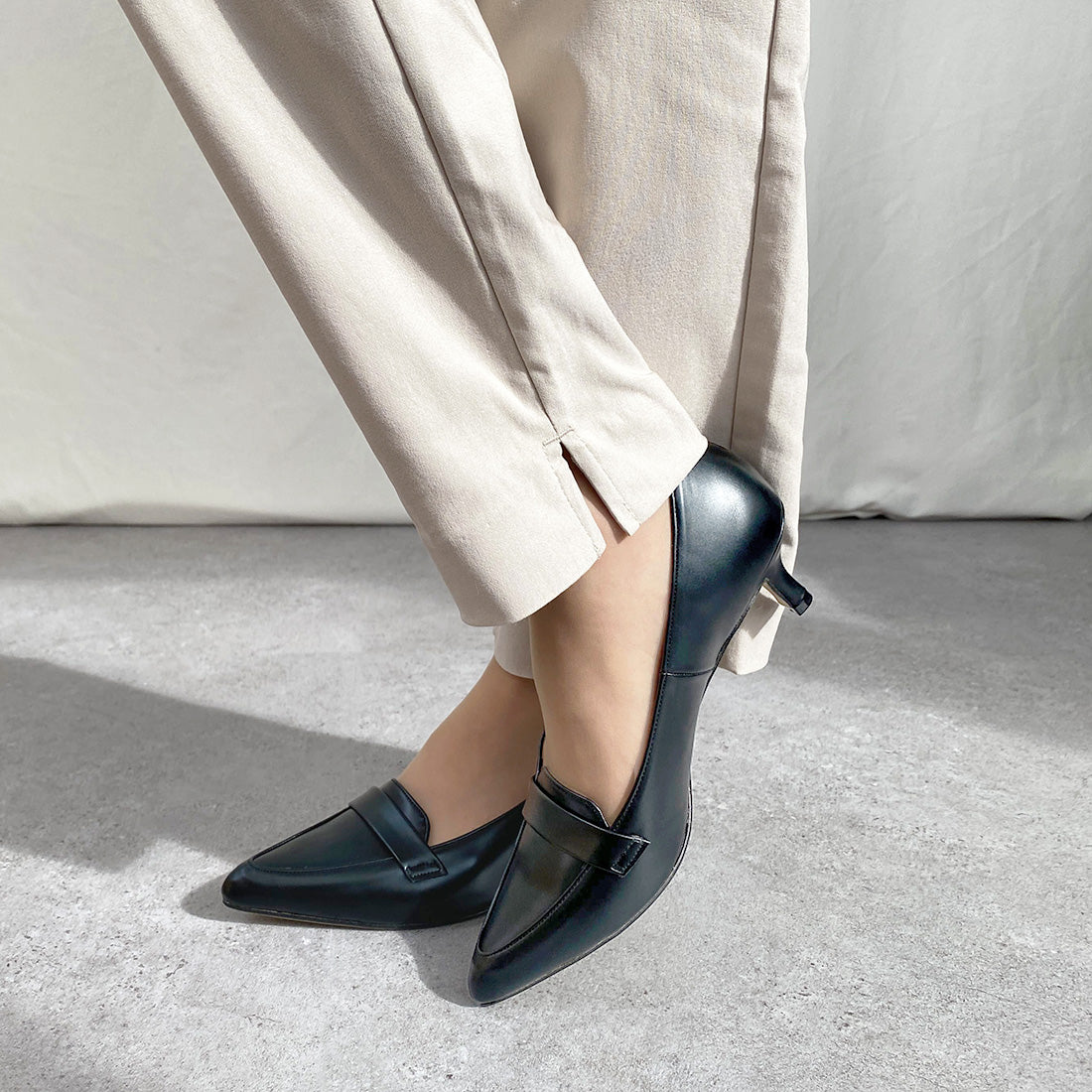 10% OFF: 2024SSBI: Loafer Style Pumps (5725) Black – mamian